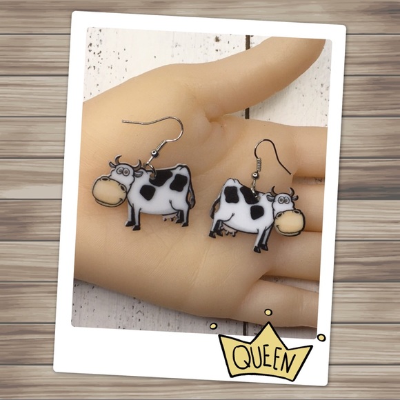 Jewelry - Cow Acrylic Earrings